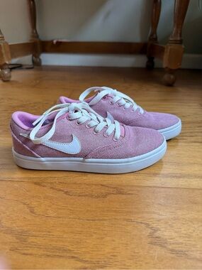 Nike SB Check Solar Pink White Canvas Skate Shoes womens 5.5